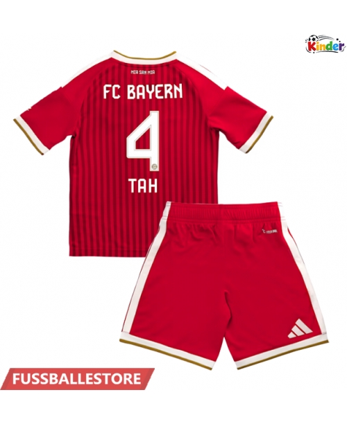 Günstige Bayern Munich Jonathan Tah #4 Heimtrikotsatz Kinder 2026-27 Kurzarm (+ Kurze Hosen)